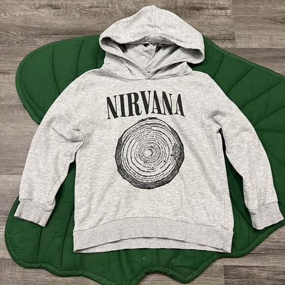 H&M Nirvana Toddler 4T 5T Gray Hoodie Hooded Sweatshirt Pullover - Picture 1 of 3